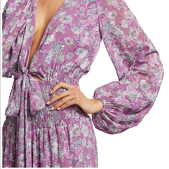 ALEXIS Intermix *Shanice* lilac floral boho wide leg jumpsuit XS - Picture 4 of 6